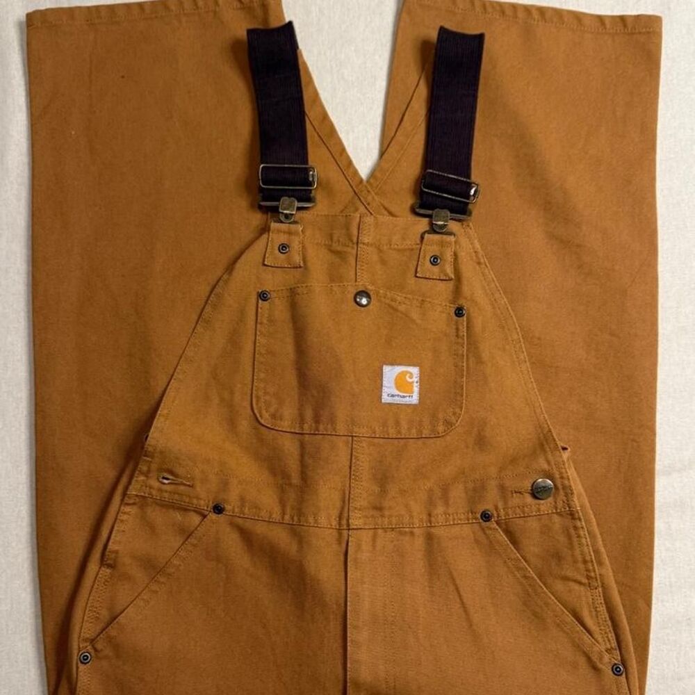 Carhartt Women's Brown and Tan Dungarees-overalls